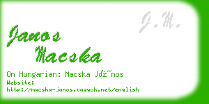 janos macska business card